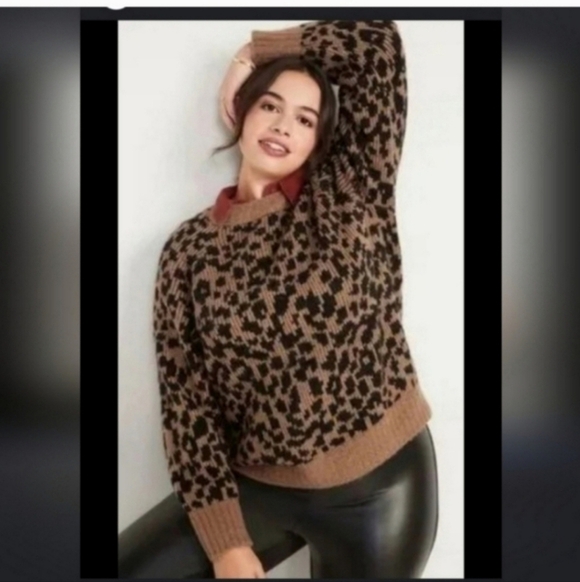 🍂🍁Nwt old navy 2x leapord sweater - Picture 1 of 4